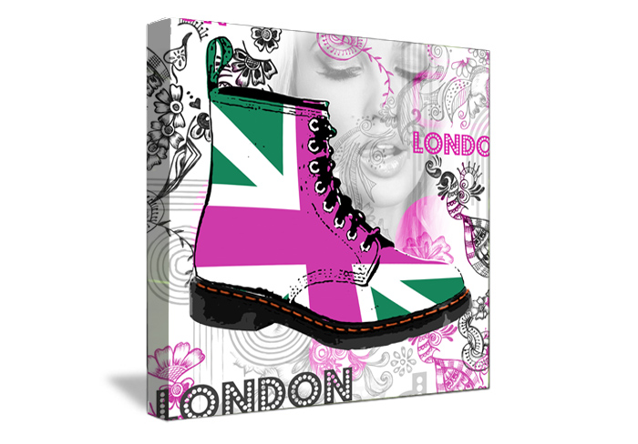 Tableau décoration Boots Pink de Londres