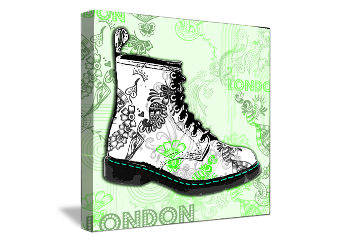 Tableau décoration Girl Boots Green de Londres