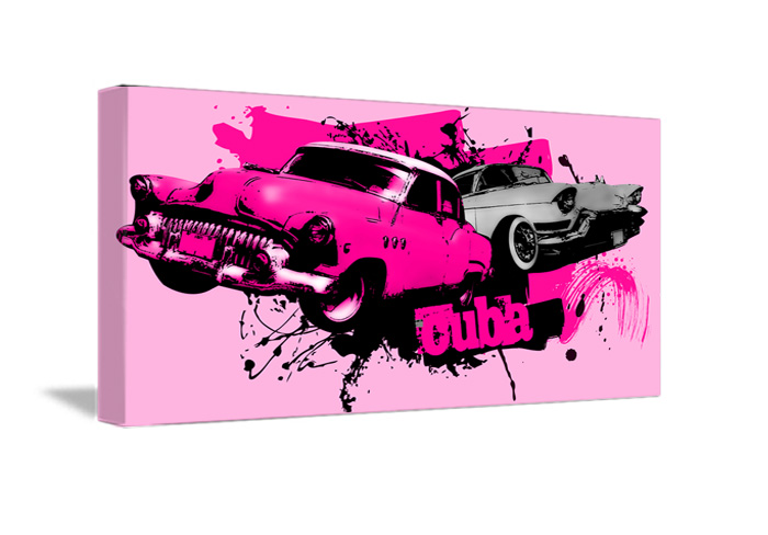 Tableaux décoration Splash Pink de Cuba