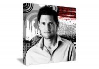 Portrait Pop 80x80cm Noir et blanc