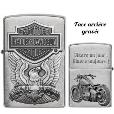 Briquet ZIPPO gravé et personnalisé Harley Davidson