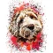 Peinture chien 3 &#x00002192; JE SÉLECTIONNE LA COULEUR DE FOND : Blanc et Rouge