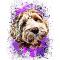 Peinture chien 3 &#x00002192; JE SÉLECTIONNE LA COULEUR DE FOND : Blanc et violet