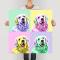 Tableau chien Pop Art 2 &#x00002192; je choisis le format et le support d'impression : Plexiglas 80x80 cm