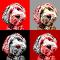 Tableau chien Pop Art 3 &#x00002192; JE SÉLECTIONNE LA COULEUR DE FOND : Rouge et Noir